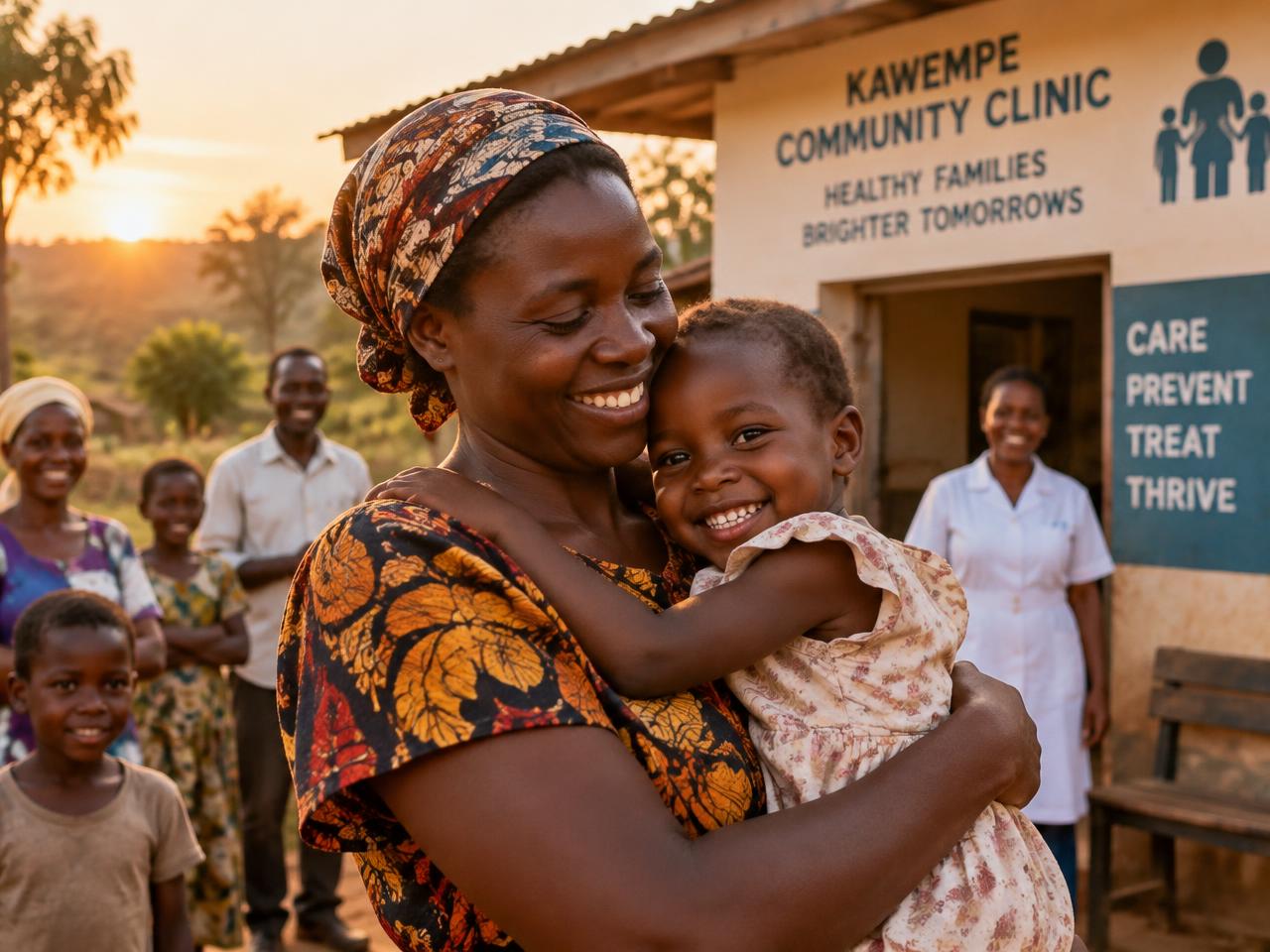 A mother hugging her daughter after recovery